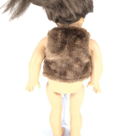 Toys"R"Us Dark Brown Fuzzy Doll Vest / Sleeveless Winter Coat for 18" Dolls GUC - Picture 3 of 9